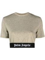 Palm Angels t-shirt crop à bande logo - Or