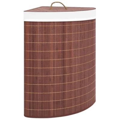 VidaXL Hoekwasmand 60 l bamboe bruin