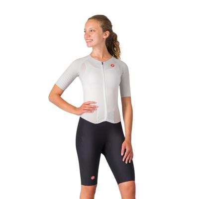 Castelli free sanremo 3 suit short sleeve wit zwart dames M