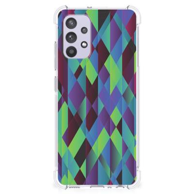 Samsung Galaxy A32 4G | A32 5G Enterprise Editie Shockproof Case Abstract Green Blue Samsung Galaxy A32 4G | A32 5G Enterprise Editie Shockproof Case Abstract Green Blue