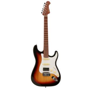 Fazley Sunset Series Dawn HSS 3-Color Sunburst elektrische gitaar met gigbag