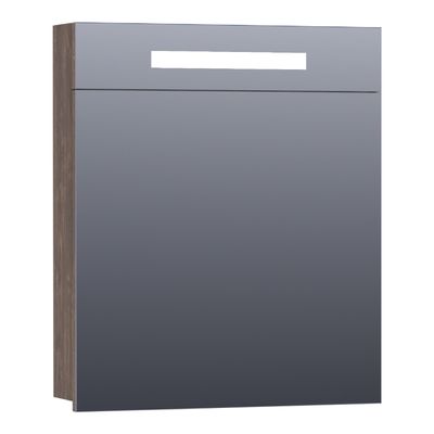 Spiegelkast 2.0 Exclusive Line 60 cm Linksdraaiend Burned Bark Sanitop