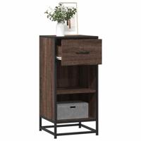 Dressoir 35,5x35x76 cm bewerkt hout en metaal bruin eikenkleur