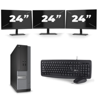 Dell Optiplex 3020 USFF - Intel Core i5-4e Generatie - 8GB RAM - 256GB SSD - Windows 10 + 3x 24 inch Monitor