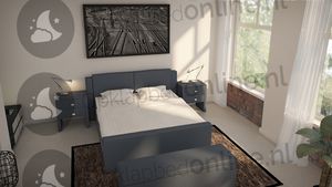 Opberg boxspring 160 x 200 cm- stofkleur 1516