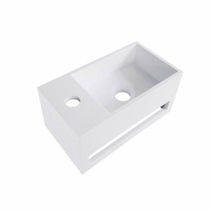 Aqua Splash Fontein Met Handdoekhouder Solid Surface 35.6X20.3X15.9 cm - Kraangat Links