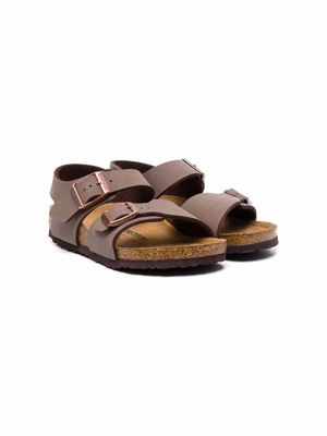 Birkenstock Kids sandales en cuir à boucle - Marron