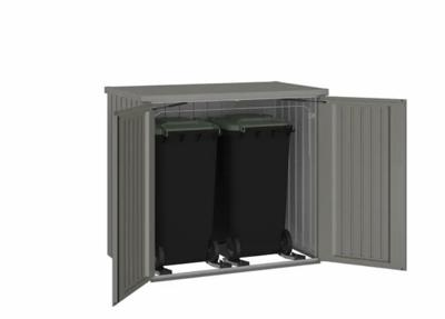 Metalen containerberging Alex Duo 148x88x129 cm - kwartsgrijs metallic- - Metaal- Biohort