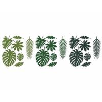 Hawaii decoratie palmboom bladeren - set 21x stuks - 15 x 25 cm per vel - thumbnail