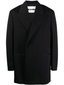 Jil Sander blazer en laine à boutonnière croisée - Noir