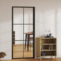 Binnendeur 93x201,5 cm ESG-glas en aluminium zwart