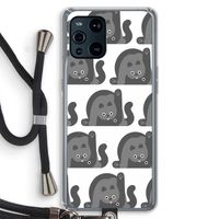 Cats: Oppo Find X3 Transparant Hoesje met koord