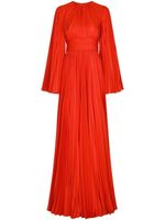 Dolce & Gabbana robe longue plissée à manches fendues - Rouge