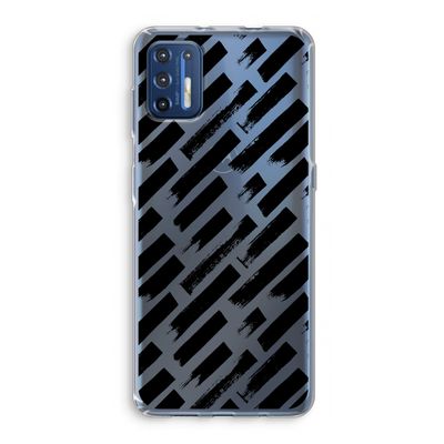 Zwarte vegen: Motorola Moto G9 Plus Transparant Hoesje