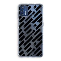 Zwarte vegen: Motorola Moto G9 Plus Transparant Hoesje