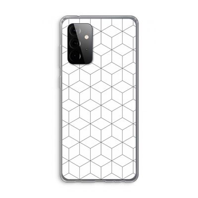Zwart-witte kubussen: Samsung Galaxy A72 Transparant Hoesje