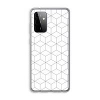 Zwart-witte kubussen: Samsung Galaxy A72 Transparant Hoesje