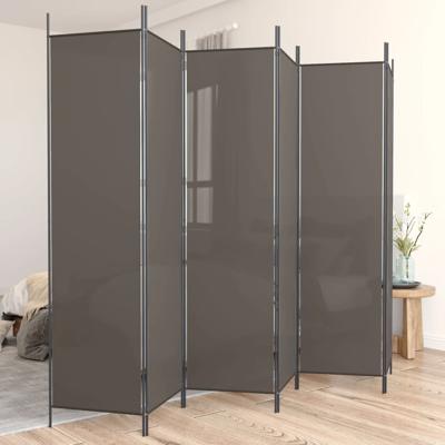 Kamerscherm met 6 panelen 300x200 cm stof antracietkleurig