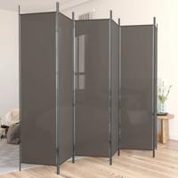 Kamerscherm met 6 panelen 300x200 cm stof antracietkleurig