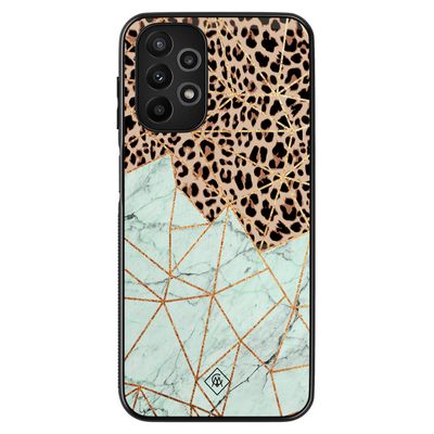 Samsung Galaxy A13 4G hoesje - Luipaard marmer mint