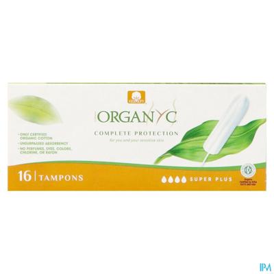 Organyc Tampon Super Plus Biologisch Katoen 16 Stuks