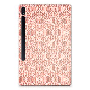 Samsung Galaxy Tab S7 Plus | S8 Plus Hippe Hoes Pattern Orange