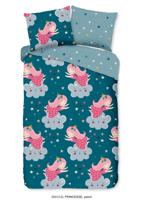 Good Morning Kinderdekbedovertrek "princes" - Petrol - (140x200/220 cm) - Katoen