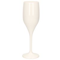 Champagne/prosecco flutes glazen wit 150 ml van onbreekbaar kunststof - thumbnail