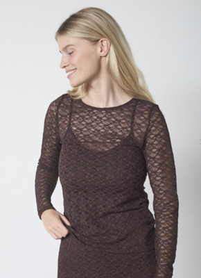 Sisters Point Blouse Gimas-LS D.Chocolate