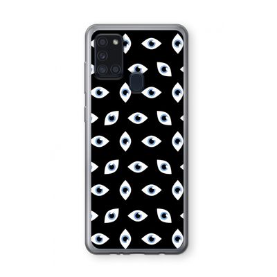 Eyes pattern: Samsung Galaxy A21s Transparant Hoesje
