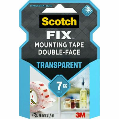 Dubbelzijdig plakband Scotch Transparant 19 mm x 1,5 m