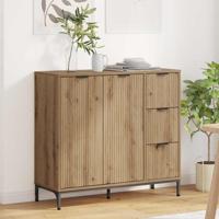 Dressoir artisanaal eikenkleurig 89,5 x 33 x 82 cm Bewerkt hout