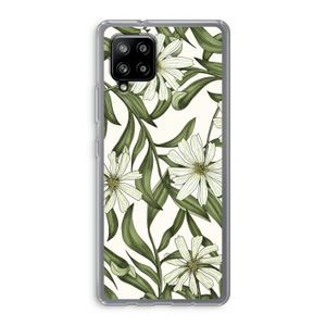 Wit bloemenpatroon: Samsung Galaxy A42 5G Transparant Hoesje