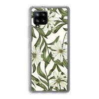 Wit bloemenpatroon: Samsung Galaxy A42 5G Transparant Hoesje