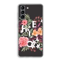 Hello in flowers: Samsung Galaxy S21 Transparant Hoesje