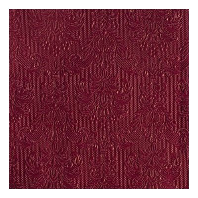 45x Luxe servetten barok patroon bordeaux rood 3-laags