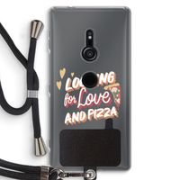 Pizza is the answer: Sony Xperia XZ2 Transparant Hoesje met koord