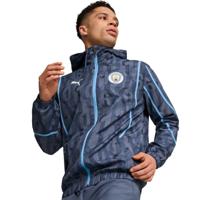 PUMA Manchester City Pre-Match Anthem Trainingsjack Woven 2024-2025 Donkerblauw Lichtblauw