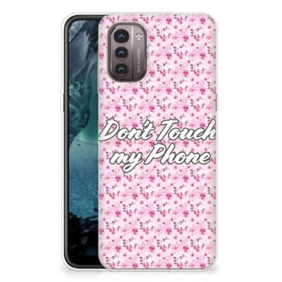 Nokia G21 | G11 Silicone-hoesje Flowers Pink DTMP Nokia G21 | G11 Silicone-hoesje Flowers Pink DTMP