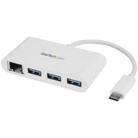 StarTech.com 3-poorts USB 3.0 Hub met Gigabit Ethernet USB-C wit