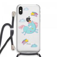 Vliegende eenhoorn: iPhone XS Max Transparant Hoesje met koord