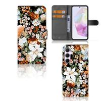 Hoesje voor Samsung Galaxy A35 Dark Flowers | Portemonnee hoesje