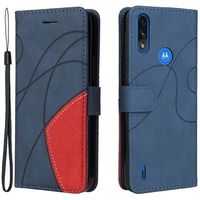 Bi-Color Series Motorola Moto E7 Power Wallet Case - Blauw