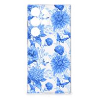 TPU Case voor Samsung Galaxy S24 Ultra Flowers Blue