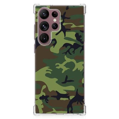 Samsung Galaxy S23 Ultra Doorzichtige Silicone Hoesje Army Dark Samsung Galaxy S23 Ultra Doorzichtige Silicone Hoesje Army Dark