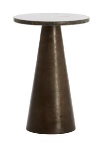 Light & Living Ronde Bijzettafel Ynez Marmer, 36cm - Donkerbruin