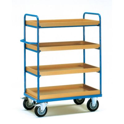 Fetra Hauptartikel 8220 Etagewagen Afleider Staal Poedercoating Laadvermogen (max.): 400 kg Stralend blauw (RAL 5007)
