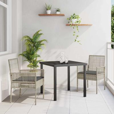 Tuinstoel 2 pcs Lichtgrijs 53 x 60 x 85cm poly rattan