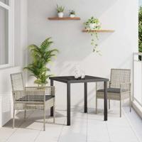 Tuinstoel 2 pcs Lichtgrijs 53 x 60 x 85cm poly rattan