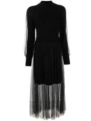TWINSET robe en tulle à coupe mi-longue - Noir
